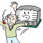 ストーブにあたるときは、充分な注意を