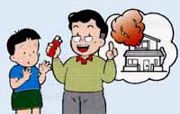 子供たちに火の恐ろしさを教える