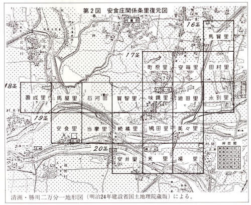第2図　安食荘関係条里復元図