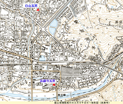 高蔵寺瓦窯位置図