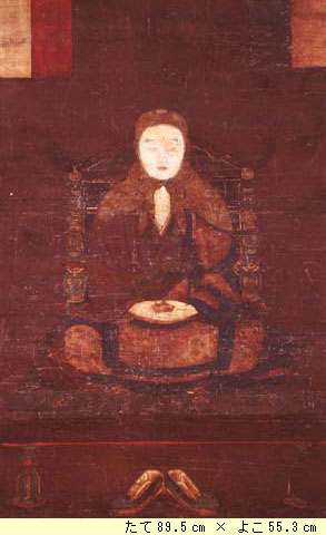 絹本著色　天台大師像