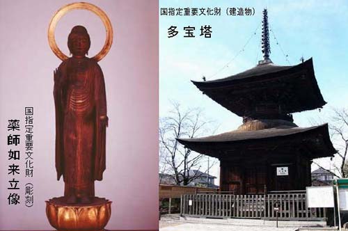 密蔵院多宝塔と薬師如来立像