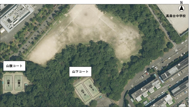 高森山公園テニスコート案内図