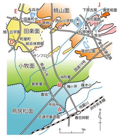 段丘観察の旅 行程図