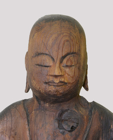 木造僧形坐像の頭部