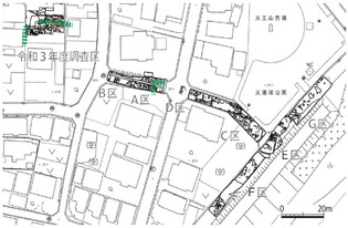 大留西島遺跡調査区位置図