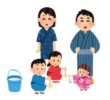 家族で花火
