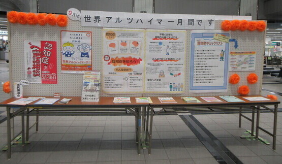 市民ホールでのパネル展の写真
